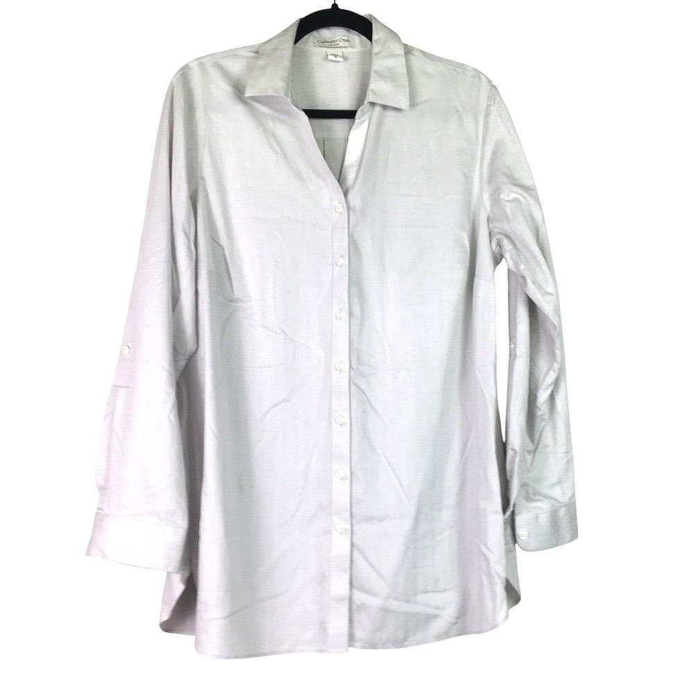 Coldwater Creek No Iron Herringbone Button‎ Down Shirt